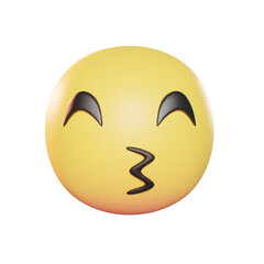 Kissing Face Emoji 3D Illustration