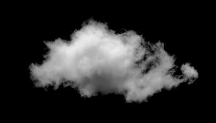 Large white clouds on black horizontal, isolated
