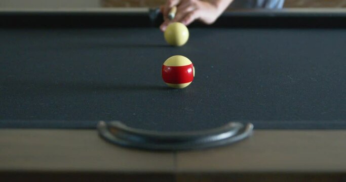 Profile Pool Ball Hit into Pocket 4k 60fp