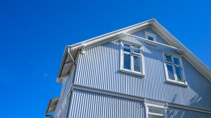 Vintage house with sky background