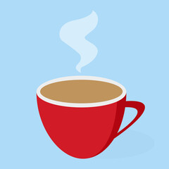 A cup of hot coffee. Vector illustration