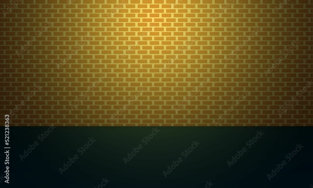 Wall mural brown brick wall black gradient background