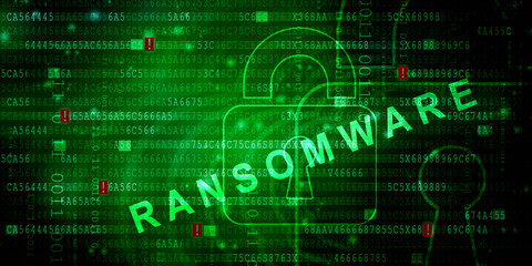 Fototapeta premium 2d illustration ransomware computer virus