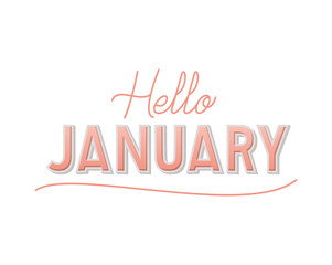 illustration of hello january