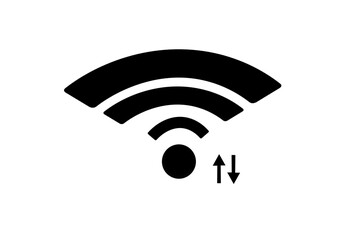3D wifi sign symbol black white background isolated