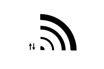 3D wifi sign symbol black white background isolated
