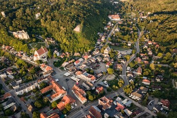 Aerial drone photograph of Kazimierz Dolny, City in Poland.