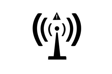 3D wifi sign symbol black white background isolated