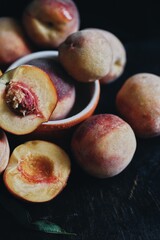 lots of ripe and sweet peaches