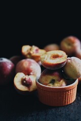 lots of ripe and sweet peaches