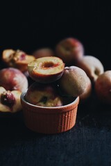 lots of ripe and sweet peaches