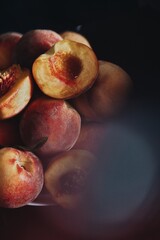 lots of ripe and sweet peaches