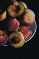 lots of ripe and sweet peaches