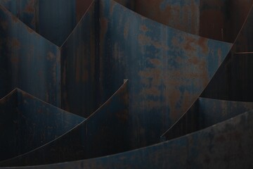 Closeup shot of part of a steel complex labyrinth