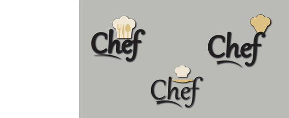 Chef logo. Restaurant logo. Flat chef logo template collection
