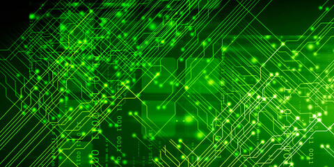 2d illustration Abstract futuristic electronic circuit technology background