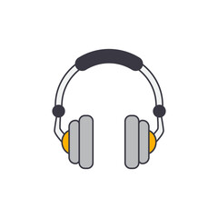 headphones icon in color, isolated on white background 