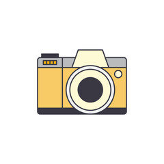 Camera photography icon in color, isolated on white background 