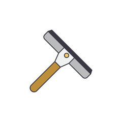 glass wiper icon in color, isolated on white background 