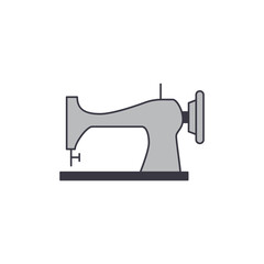 Sewing machine icon in color, isolated on white background 