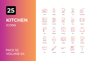Kitchen icons collection. Set contains such Icons as fri pan, kitchen spoon, kitchen dish, and more