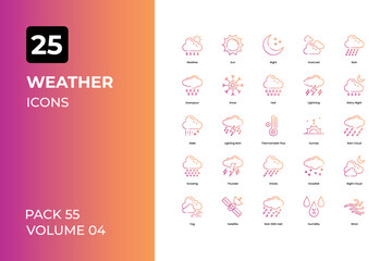  weather icons collection. Set contains such Icons as sunny, summer, winter, spring, and more