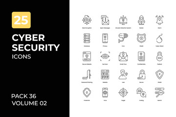  Cyber security icons collection. Set contains such Icons as Cyber Security, Access Control, Data Backup, and more
