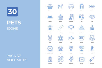 Pets icons collection. Set contains such Icons as cat, dog, goat, rat, and more