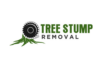 Stump grinding and removal logo design vector icon symbol