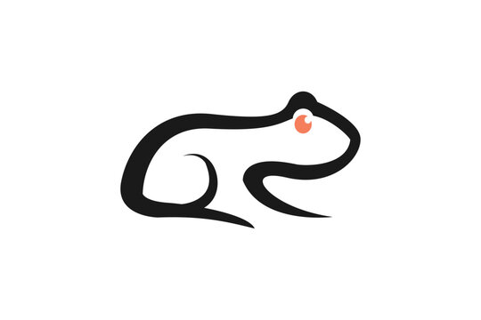 Frog logo design illustration animal amphibian icon symbol