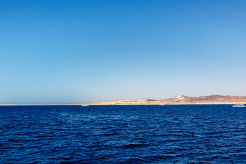 View to the shore near Sharm el Sheikh from the Red sea