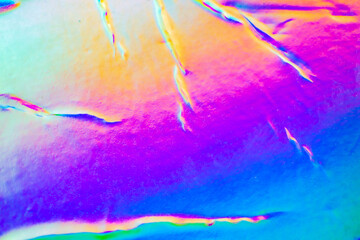 Crumpled Holographic rainbow foil iridescent texture abstract hologram background