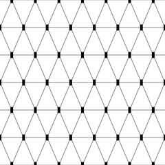 Geometric seamless pattern. Repeated abstract texture. Modern triangle geo patern. Repeating contemporary geometry design for prints. Repeat black line on white background. Vector illustration