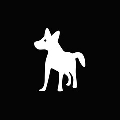 White dog vector animal logo 
