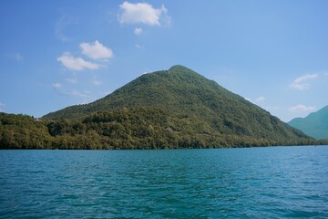 Italian lake in the Alps mountains
