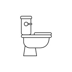 Toilet, wc, washroom icon in line style icon, isolated on white background