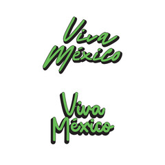 Viva Mexico lettering sign. Styled retro design. Mexican latino calligraphy design.