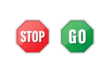 Stop and go sign icon vector design