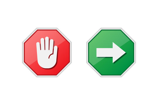 Stop and go sign icon vector design