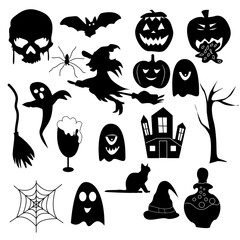 Fototapeta premium Halloween silhouette Collection