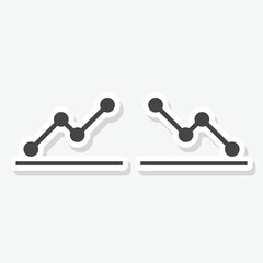 Financial arrows up and down sticker icon