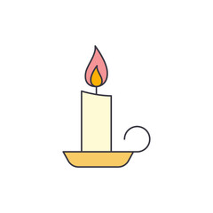 candle light icon in color, isolated on white background 