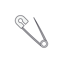 safety pins icon in color, isolated on white background 