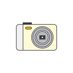 Compact pocket camera icon in color, isolated on white background 