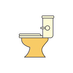 Toilet, wc, washroom icon in color, isolated on white background 