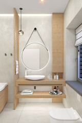 Master bathroom design ideas, 3D render - 521251727