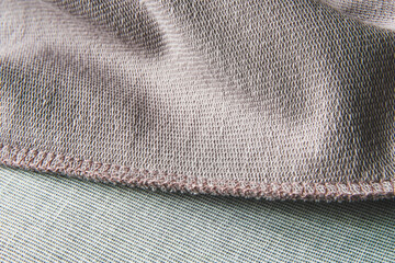 A good quality stitch of knitwear close-up. Selective focus. Macro shooting