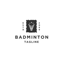 badminton shuttlecock logo design template flat vector