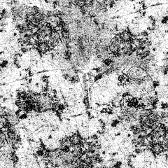 Grunge black and white background. Dirty abstract texture of dirt. Black spots, scratches, scuffs, chips, cracks on a white background