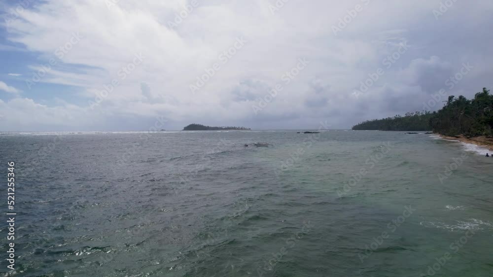 Sticker HD aerial view of the coastal waves. Philippines.